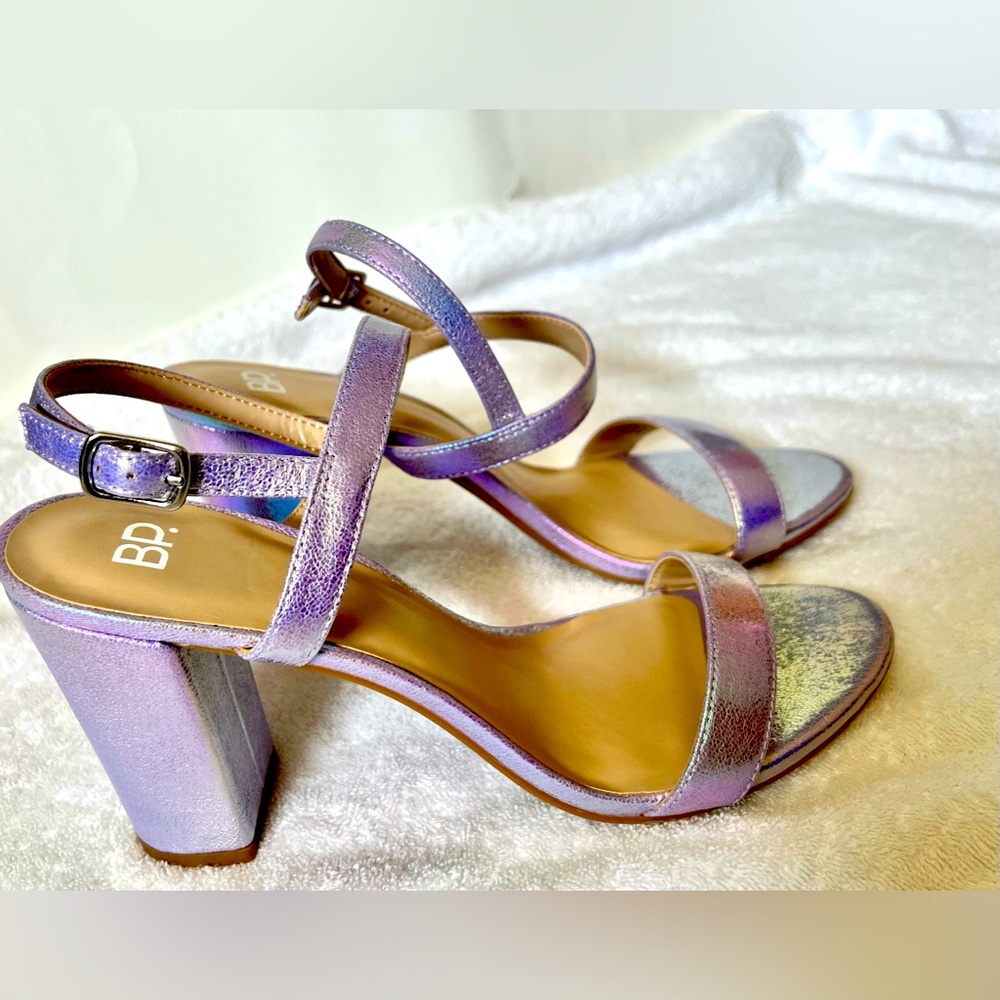 Brass Plum Iridescent Chunky Heels